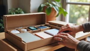 Boîte en carton avec couvercle : rangement pratique et écologique
